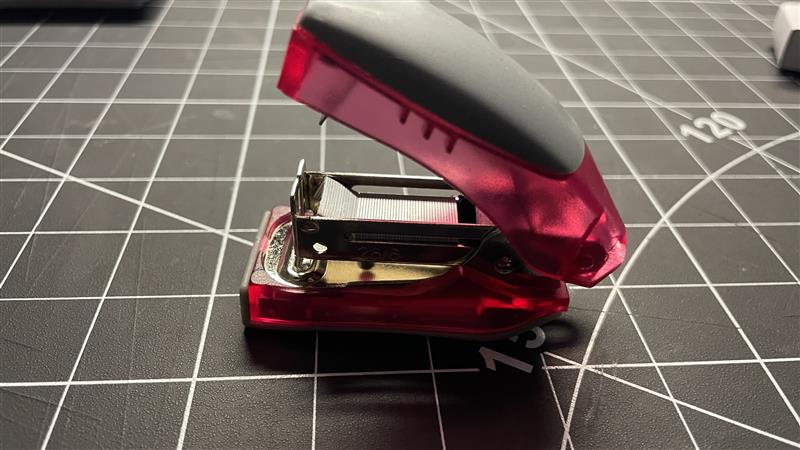 The stapler we selected for our project - chosen for its compact size and simpler design with fewer components, making it ideal for sensor integration