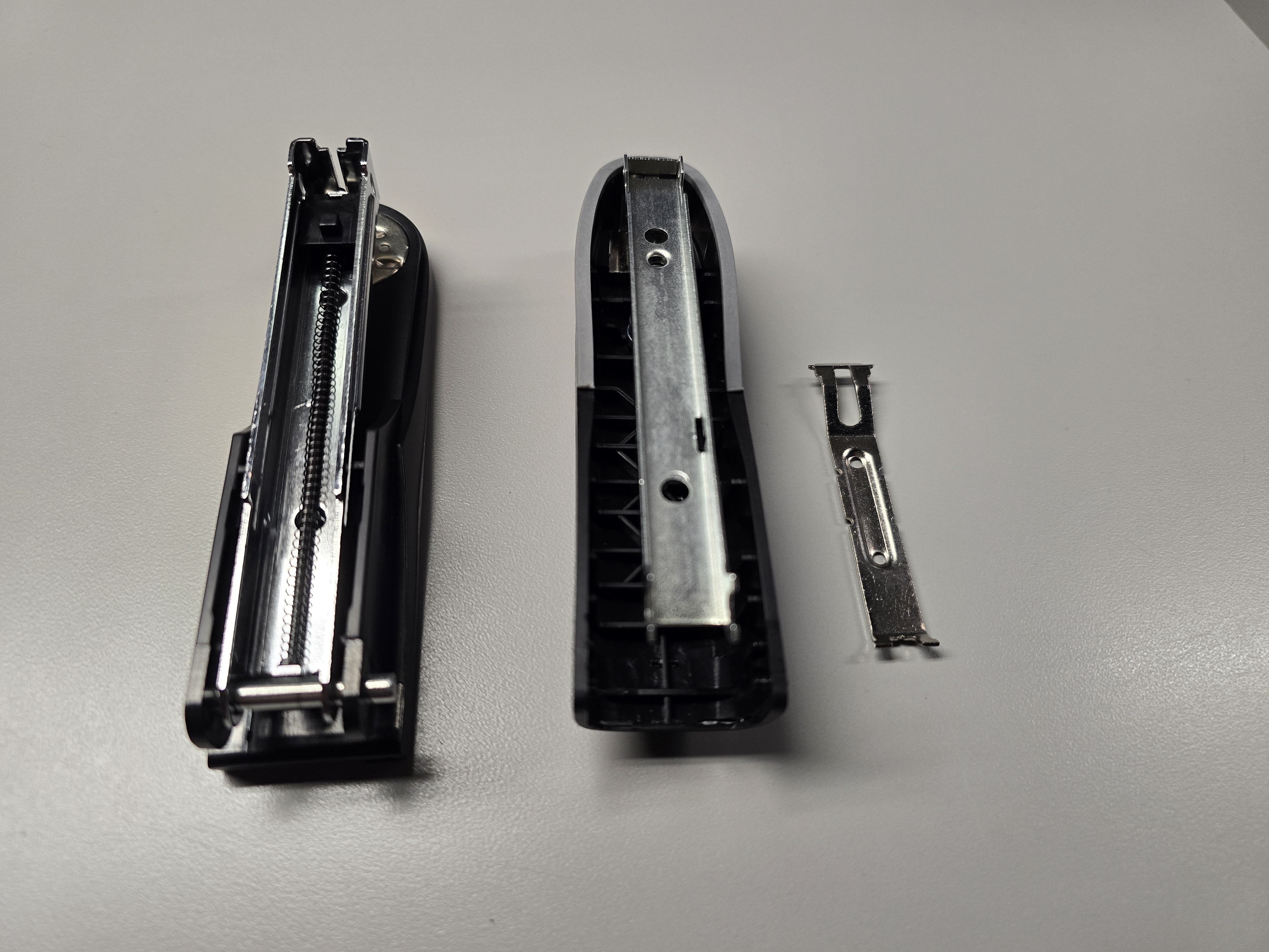 Stapler opened into main body, shell, and metal strip